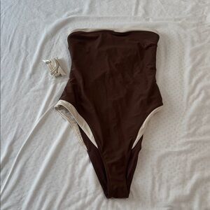 Abercrombie & Fitch Chocolate Brown One-Piece Swimsuit